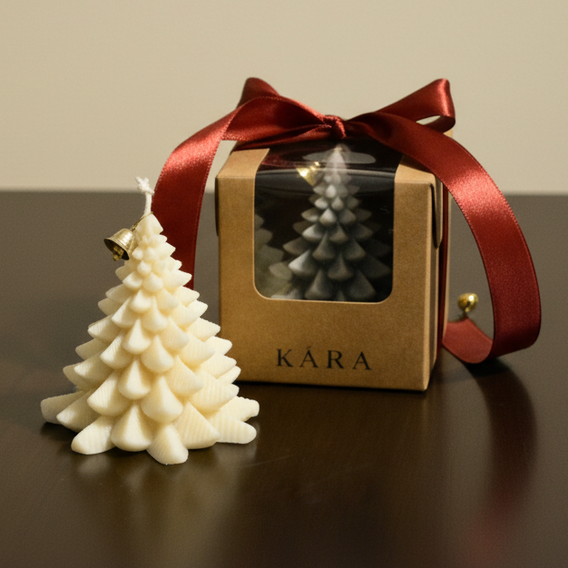 Frosted Pine Tree Candle