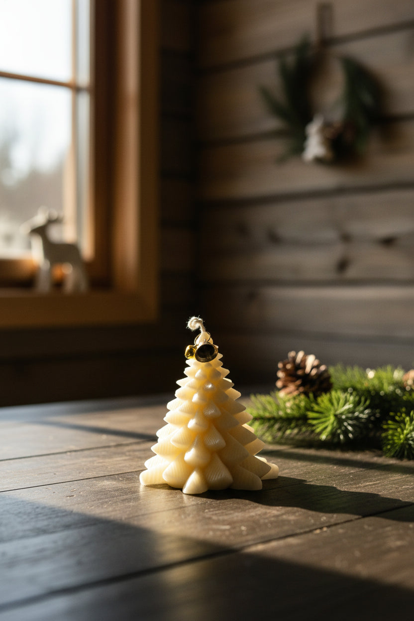 Frosted Pine Tree Candle