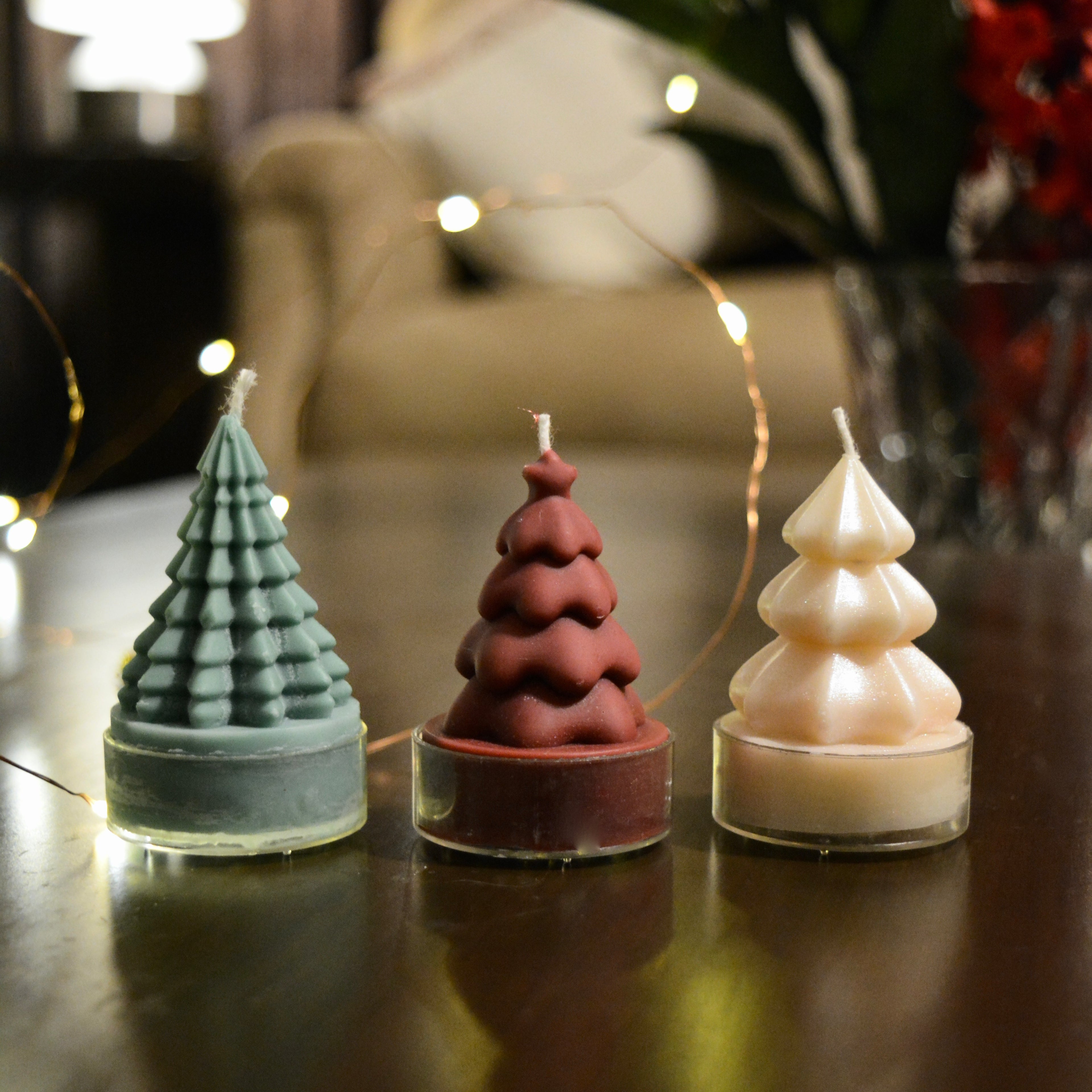 Trio of Cheer – Mini Christmas Tree T-Light Set