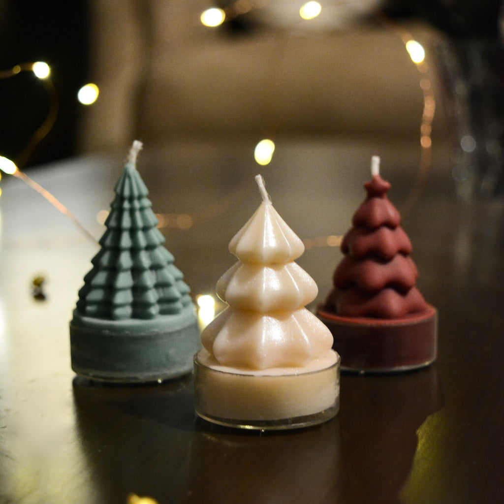 Trio of Cheer – Mini Christmas Tree T-Light Set