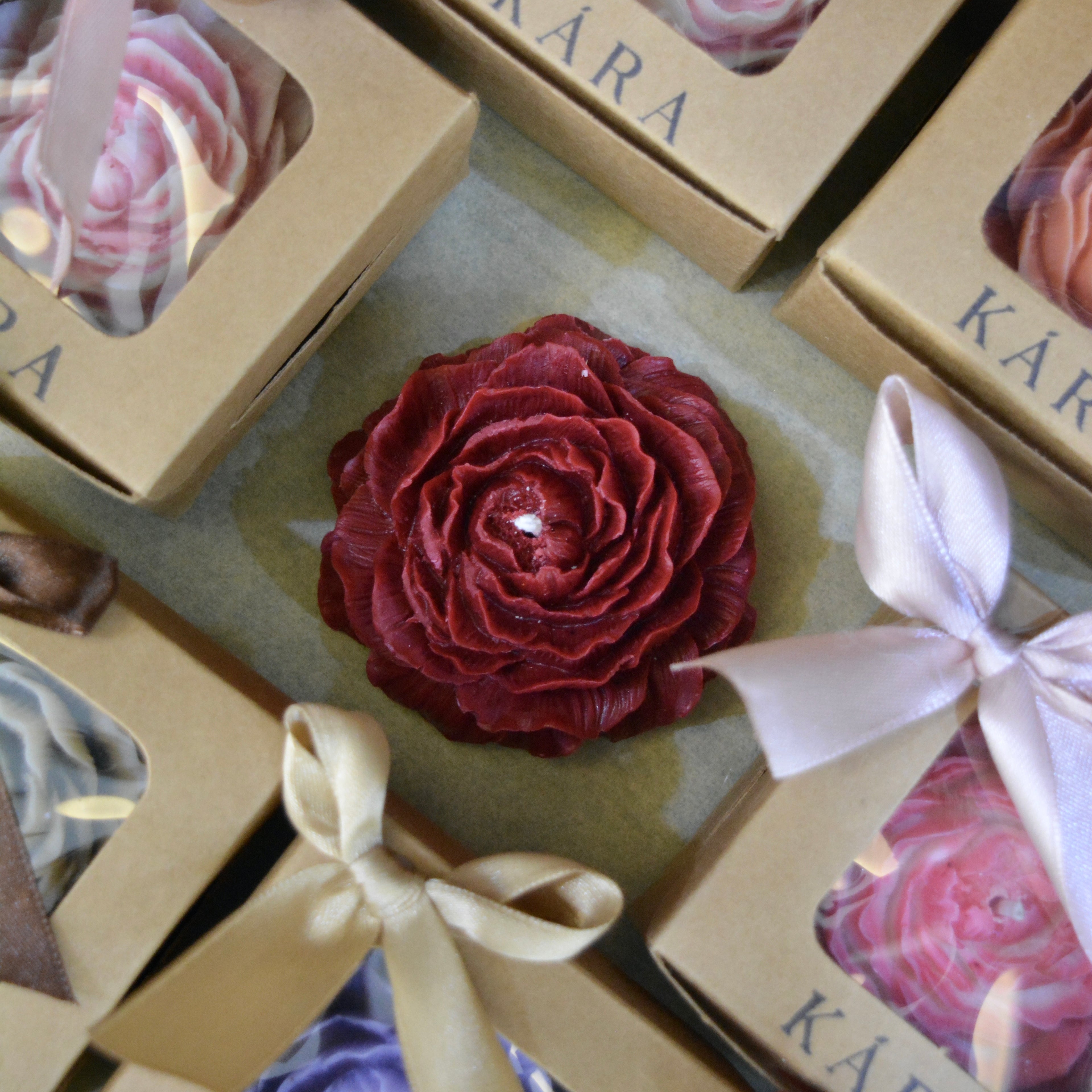 Peony Flower Candle