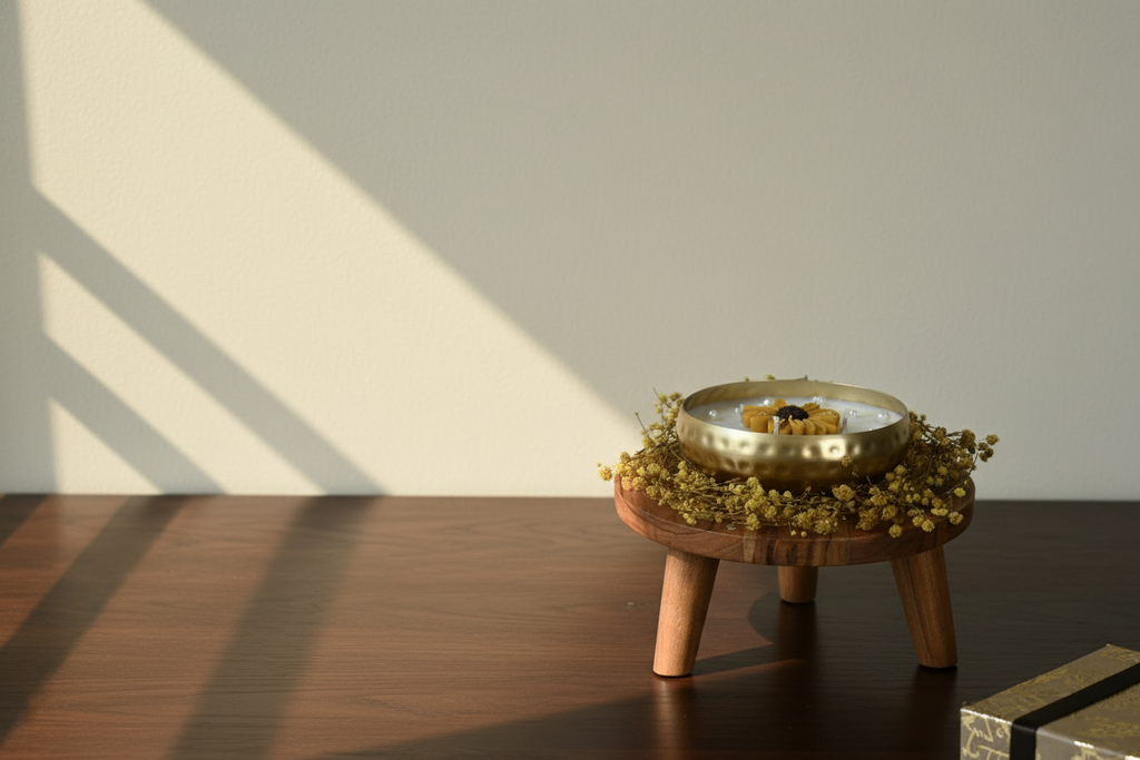 Golden Blossom Urli Candle