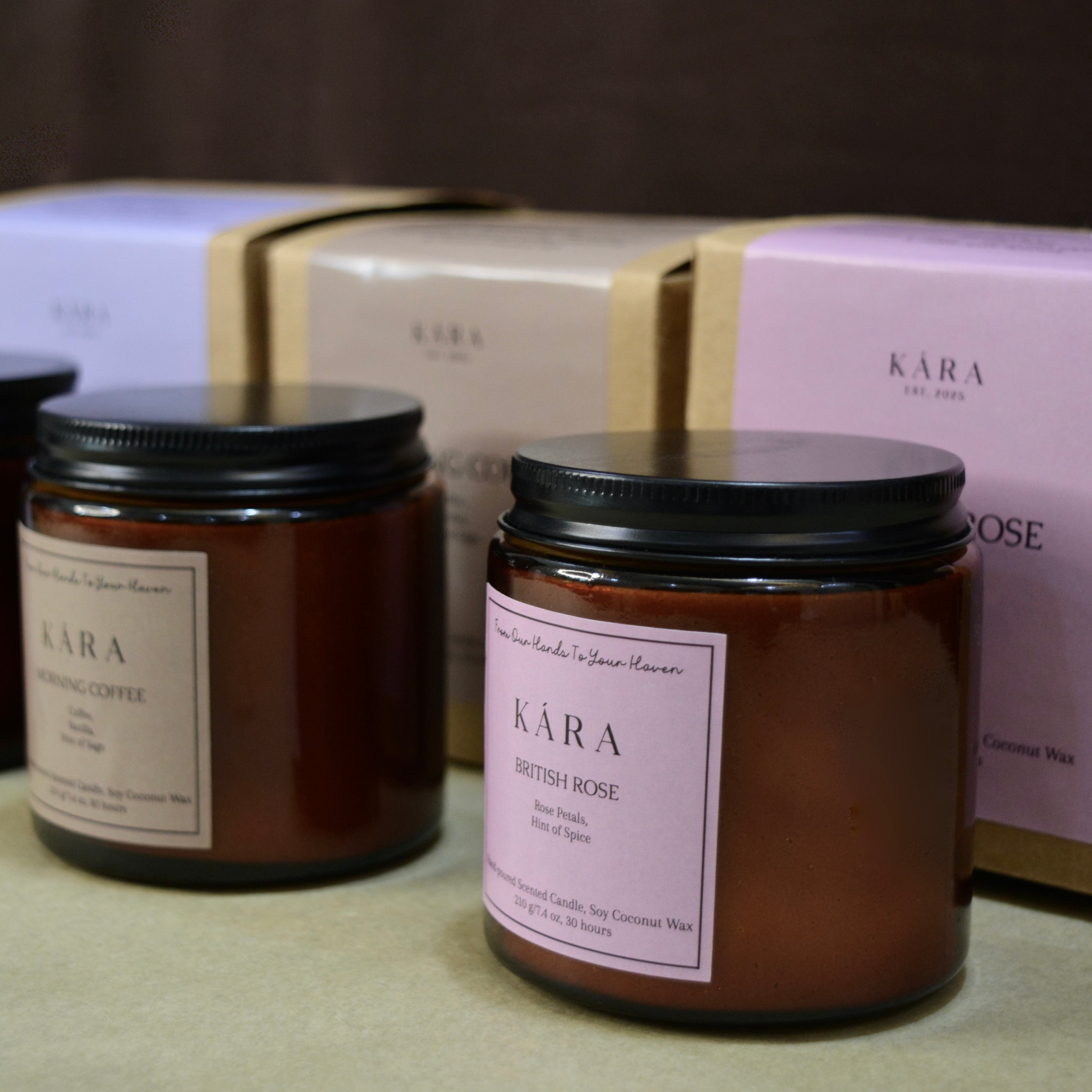 British Rose Amber Jar Candle