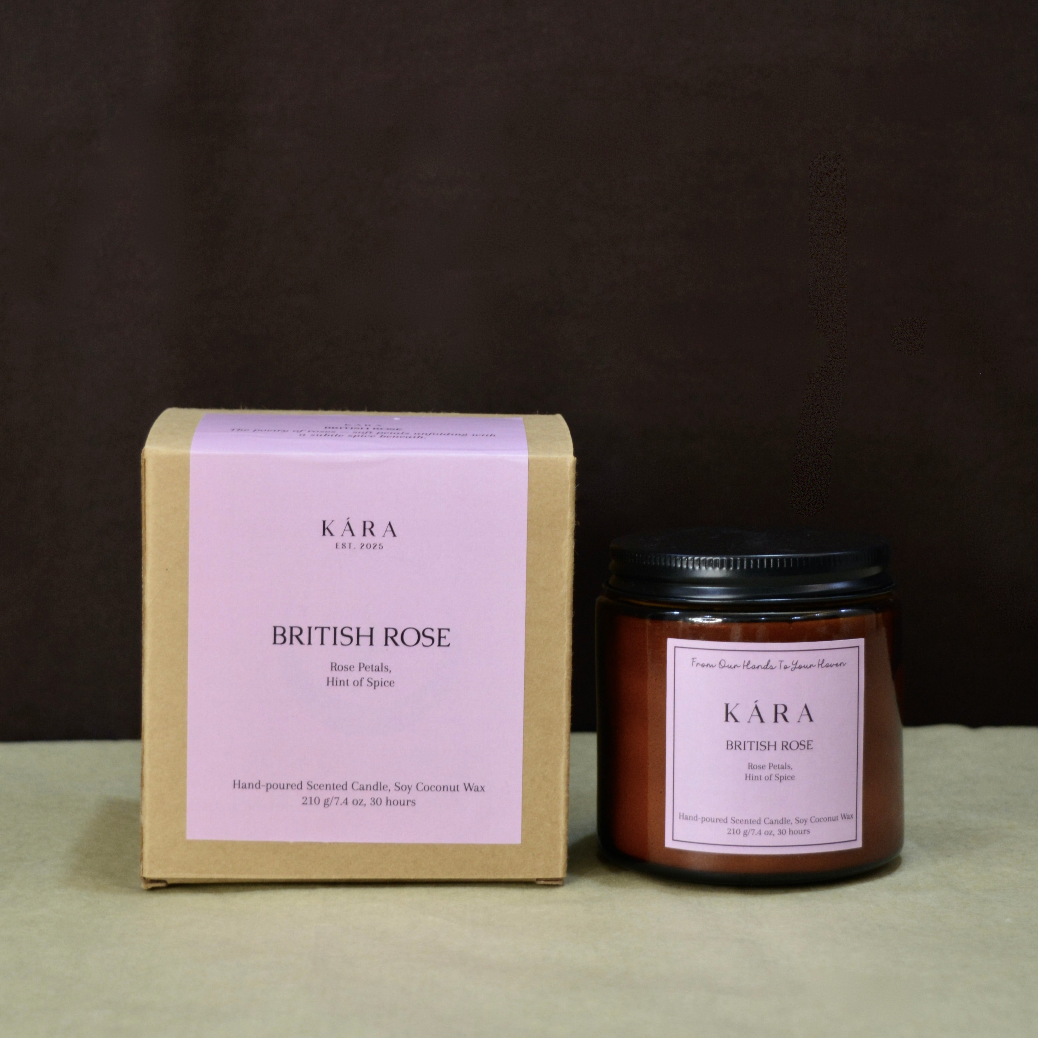 British Rose Amber Jar Candle