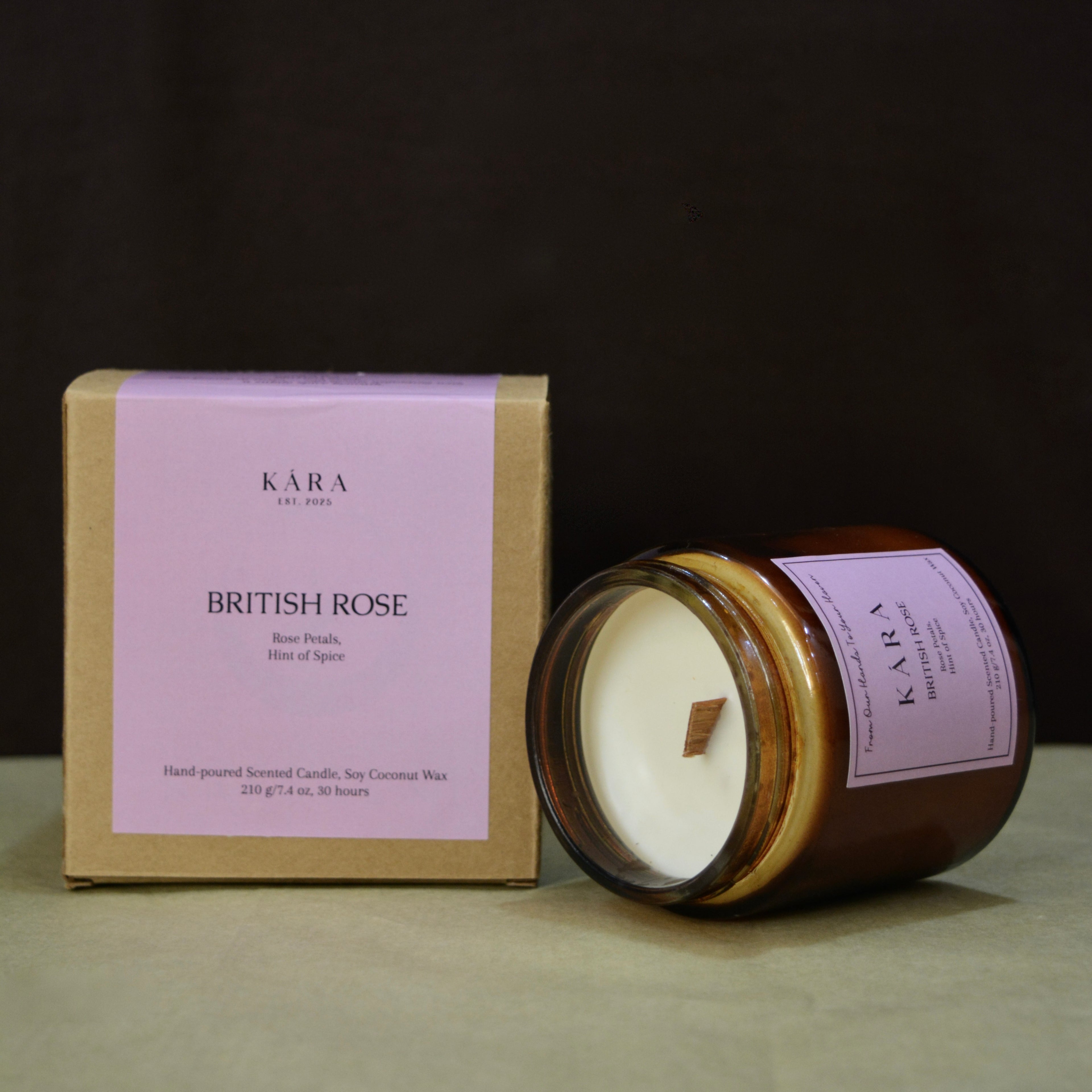 British Rose Amber Jar Candle