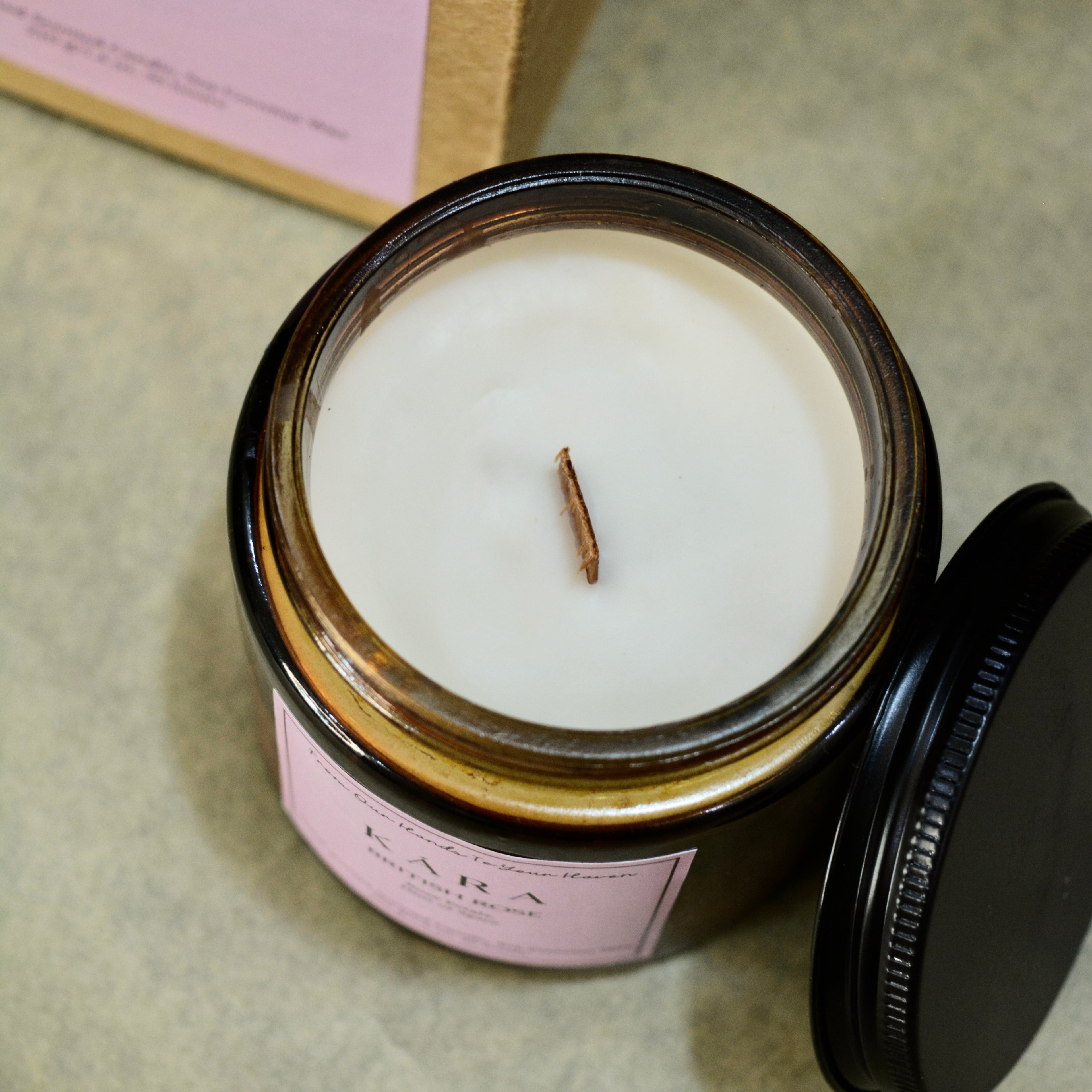 British Rose Amber Jar Candle