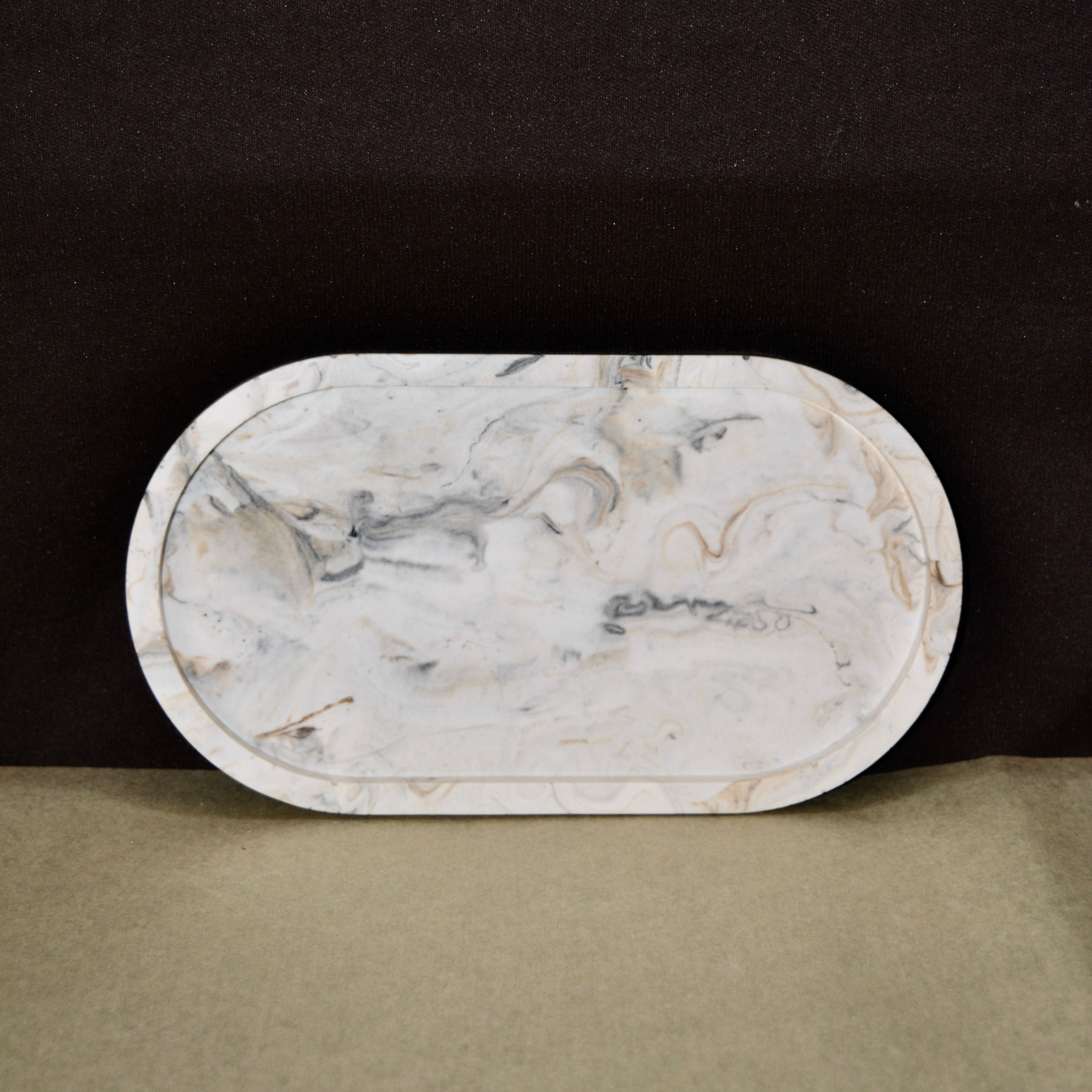 Oval Trinket Jesmonite Tray