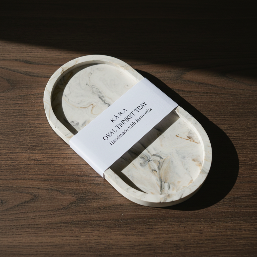 Oval Trinket Jesmonite Tray