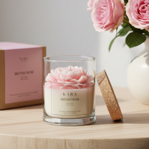 British Rose Peony Jar Candle