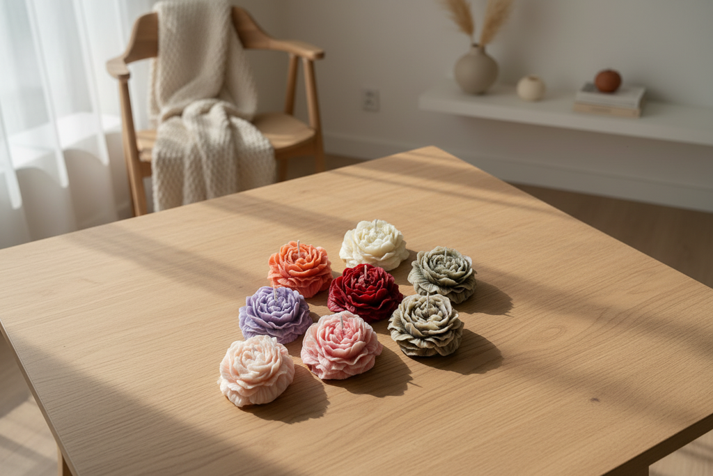 Peony Flower Candle