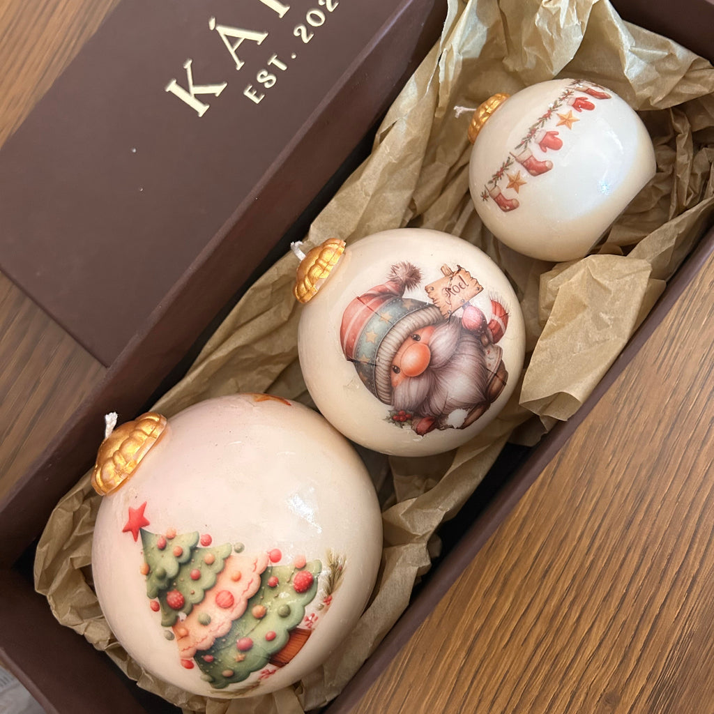 Christmas Bauble Candles Gift Box