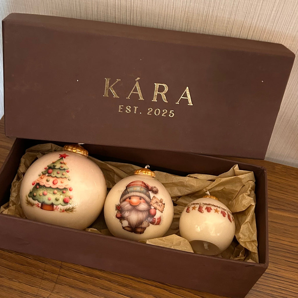 Christmas Bauble Candles Gift Box