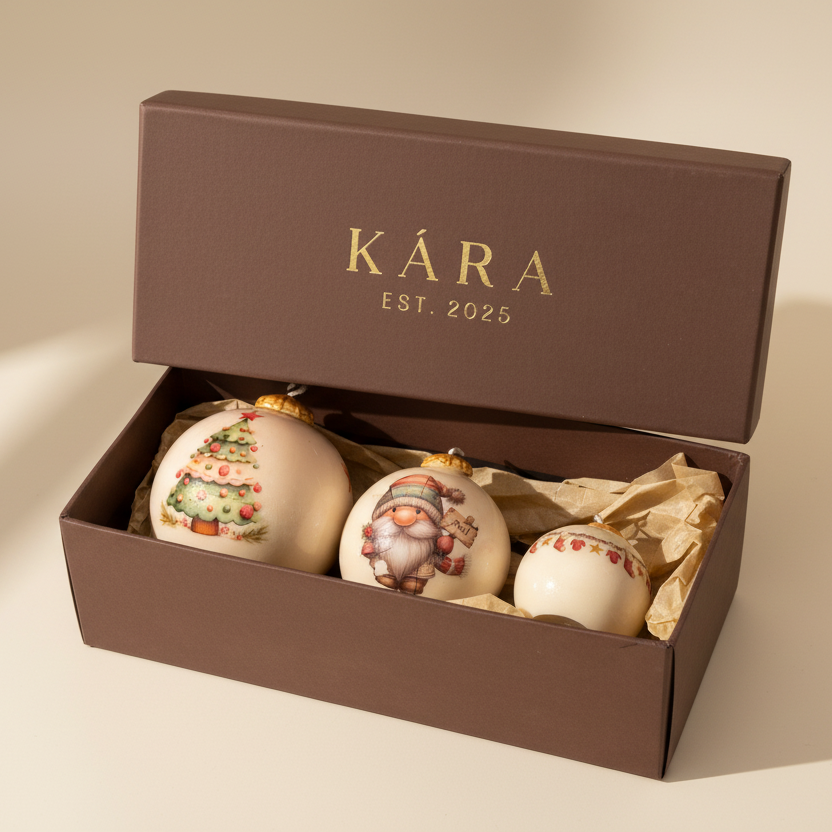 Christmas Bauble Candles Gift Box- Set of 3